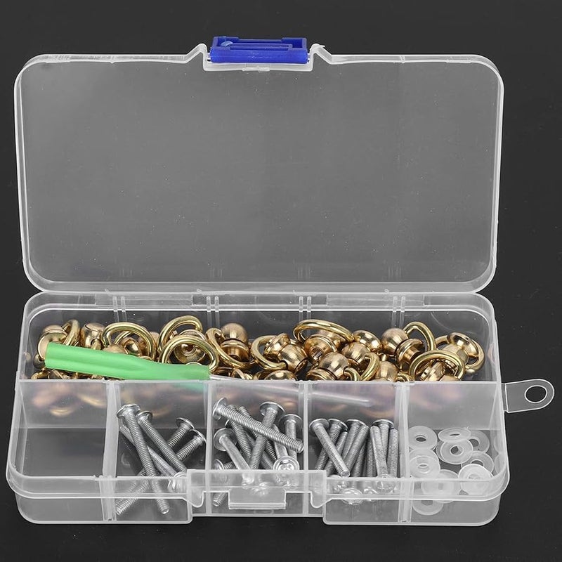 Brass D Ring Buckle Handle Connector 360 Degree Rotating Stud For Leather Craft Backpack Belt - Image 2